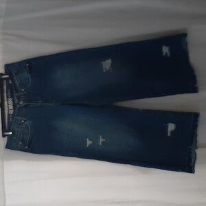 Rewash Brand Jeans Women Size 7 Vintage Reunion Wide Leg Cropped Distres…